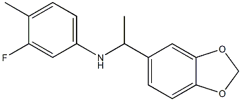 N-[1-(2H-1,3-benzodioxol-5-yl)ethyl]-3-fluoro-4-methylaniline,,结构式