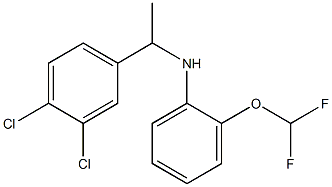 N-[1-(3,4-dichlorophenyl)ethyl]-2-(difluoromethoxy)aniline 结构式