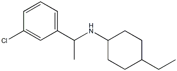 N-[1-(3-chlorophenyl)ethyl]-4-ethylcyclohexan-1-amine,,结构式