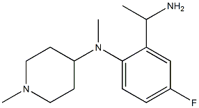 N-[2-(1-aminoethyl)-4-fluorophenyl]-N,1-dimethylpiperidin-4-amine 化学構造式