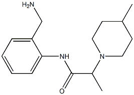 N-[2-(aminomethyl)phenyl]-2-(4-methylpiperidin-1-yl)propanamide 结构式