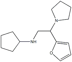 N-[2-(furan-2-yl)-2-(pyrrolidin-1-yl)ethyl]cyclopentanamine 结构式