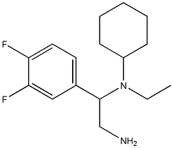 N-[2-amino-1-(3,4-difluorophenyl)ethyl]-N-ethylcyclohexanamine 化学構造式