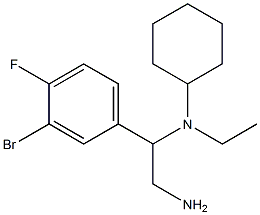 N-[2-amino-1-(3-bromo-4-fluorophenyl)ethyl]-N-ethylcyclohexanamine 化学構造式