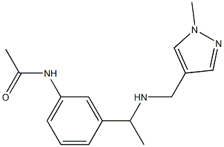 N-[3-(1-{[(1-methyl-1H-pyrazol-4-yl)methyl]amino}ethyl)phenyl]acetamide,,结构式
