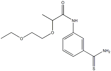 N-[3-(aminocarbonothioyl)phenyl]-2-(2-ethoxyethoxy)propanamide,,结构式