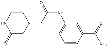 N-[3-(aminocarbonothioyl)phenyl]-2-(3-oxopiperazin-1-yl)acetamide Struktur