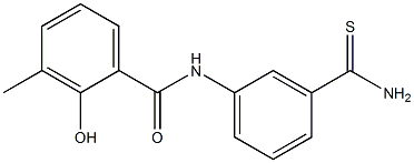 N-[3-(aminocarbonothioyl)phenyl]-2-hydroxy-3-methylbenzamide 化学構造式