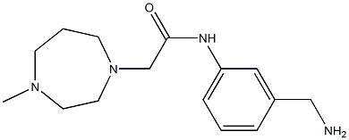 N-[3-(aminomethyl)phenyl]-2-(4-methyl-1,4-diazepan-1-yl)acetamide 化学構造式
