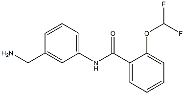 N-[3-(aminomethyl)phenyl]-2-(difluoromethoxy)benzamide 化学構造式