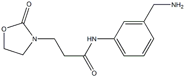 N-[3-(aminomethyl)phenyl]-3-(2-oxo-1,3-oxazolidin-3-yl)propanamide Struktur