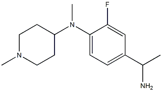 N-[4-(1-aminoethyl)-2-fluorophenyl]-N,1-dimethylpiperidin-4-amine 化学構造式