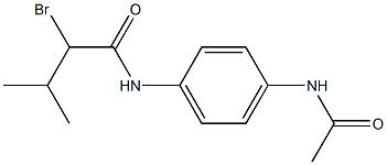 N-[4-(acetylamino)phenyl]-2-bromo-3-methylbutanamide Struktur