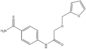 N-[4-(aminocarbonothioyl)phenyl]-2-(2-furylmethoxy)acetamide Structure