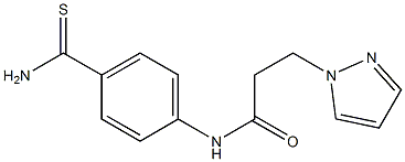 N-[4-(aminocarbonothioyl)phenyl]-3-(1H-pyrazol-1-yl)propanamide,,结构式