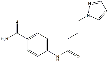 N-[4-(aminocarbonothioyl)phenyl]-4-(1H-pyrazol-1-yl)butanamide,,结构式