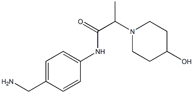 N-[4-(aminomethyl)phenyl]-2-(4-hydroxypiperidin-1-yl)propanamide 结构式