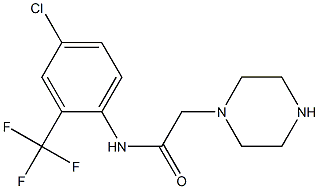 N-[4-chloro-2-(trifluoromethyl)phenyl]-2-(piperazin-1-yl)acetamide 化学構造式