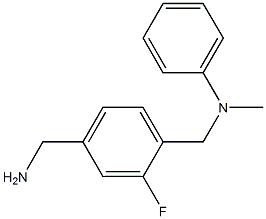 N-{[4-(aminomethyl)-2-fluorophenyl]methyl}-N-methylaniline Struktur