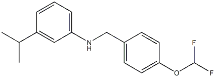 N-{[4-(difluoromethoxy)phenyl]methyl}-3-(propan-2-yl)aniline,,结构式