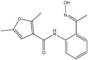 N-{2-[(1E)-N-hydroxyethanimidoyl]phenyl}-2,5-dimethyl-3-furamide 化学構造式