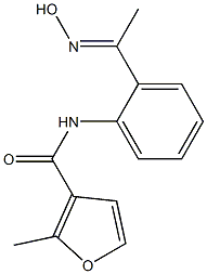N-{2-[(1E)-N-hydroxyethanimidoyl]phenyl}-2-methyl-3-furamide 化学構造式