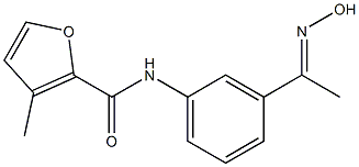 N-{3-[(1E)-N-hydroxyethanimidoyl]phenyl}-3-methyl-2-furamide 结构式