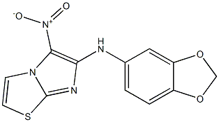 N-1,3-benzodioxol-5-yl-5-nitroimidazo[2,1-b][1,3]thiazol-6-amine,,结构式