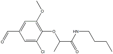 N-butyl-2-(2-chloro-4-formyl-6-methoxyphenoxy)propanamide Structure