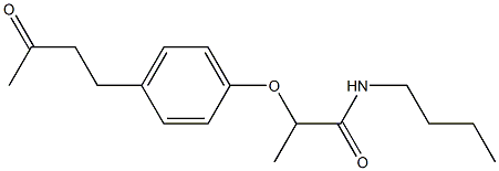 N-butyl-2-[4-(3-oxobutyl)phenoxy]propanamide 结构式