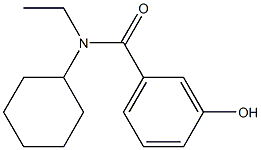 N-cyclohexyl-N-ethyl-3-hydroxybenzamide Struktur