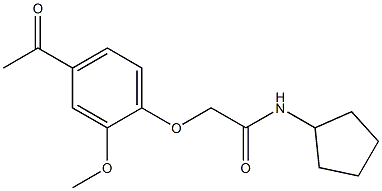 N-cyclopentyl-2-(4-acetyl-2-methoxyphenoxy)acetamide Structure
