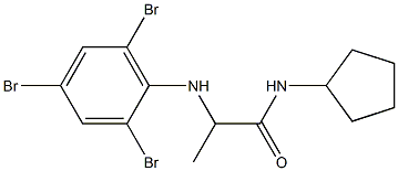 N-cyclopentyl-2-[(2,4,6-tribromophenyl)amino]propanamide,,结构式