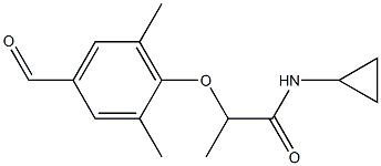 N-cyclopropyl-2-(4-formyl-2,6-dimethylphenoxy)propanamide 化学構造式