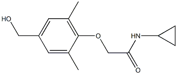 N-cyclopropyl-2-[4-(hydroxymethyl)-2,6-dimethylphenoxy]acetamide 化学構造式