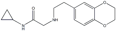 N-cyclopropyl-2-{[2-(2,3-dihydro-1,4-benzodioxin-6-yl)ethyl]amino}acetamide Struktur