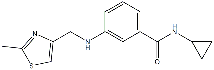 N-cyclopropyl-3-{[(2-methyl-1,3-thiazol-4-yl)methyl]amino}benzamide Struktur