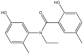 N-ethyl-2-hydroxy-N-(5-hydroxy-2-methylphenyl)-5-methylbenzamide Struktur