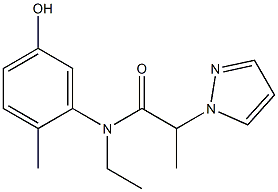 N-ethyl-N-(5-hydroxy-2-methylphenyl)-2-(1H-pyrazol-1-yl)propanamide Struktur