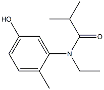 N-ethyl-N-(5-hydroxy-2-methylphenyl)-2-methylpropanamide 化学構造式