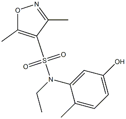 N-ethyl-N-(5-hydroxy-2-methylphenyl)-3,5-dimethyl-1,2-oxazole-4-sulfonamide Struktur