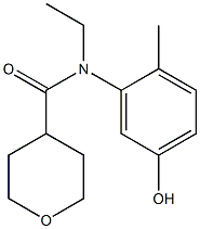 N-ethyl-N-(5-hydroxy-2-methylphenyl)oxane-4-carboxamide,,结构式