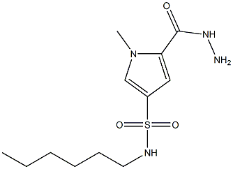 N-hexyl-5-(hydrazinocarbonyl)-1-methyl-1H-pyrrole-3-sulfonamide Struktur