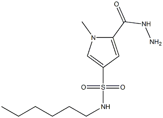 N-hexyl-5-(hydrazinocarbonyl)-1-methyl-1H-pyrrole-3-sulfonamide Structure