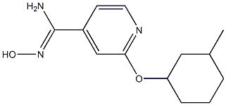 N'-hydroxy-2-[(3-methylcyclohexyl)oxy]pyridine-4-carboximidamide,,结构式