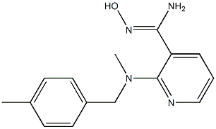 N'-hydroxy-2-{methyl[(4-methylphenyl)methyl]amino}pyridine-3-carboximidamide Struktur