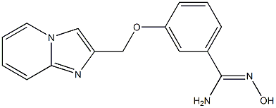 N'-hydroxy-3-(imidazo[1,2-a]pyridin-2-ylmethoxy)benzenecarboximidamide 化学構造式