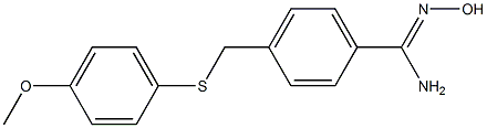 N'-hydroxy-4-{[(4-methoxyphenyl)sulfanyl]methyl}benzene-1-carboximidamide,,结构式