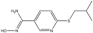 N'-hydroxy-6-[(2-methylpropyl)sulfanyl]pyridine-3-carboximidamide 结构式