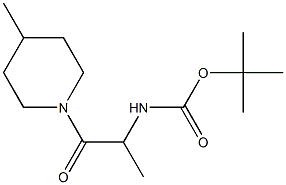 tert-butyl 1-methyl-2-(4-methylpiperidin-1-yl)-2-oxoethylcarbamate 结构式